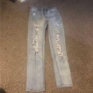 Distressed Light Blue Jeans